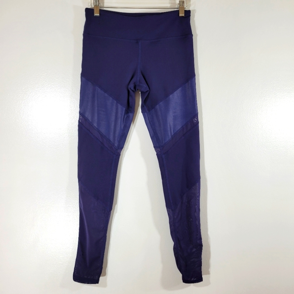 ALO Sheila indigo high waisted mesh inset yoga active work out leggings